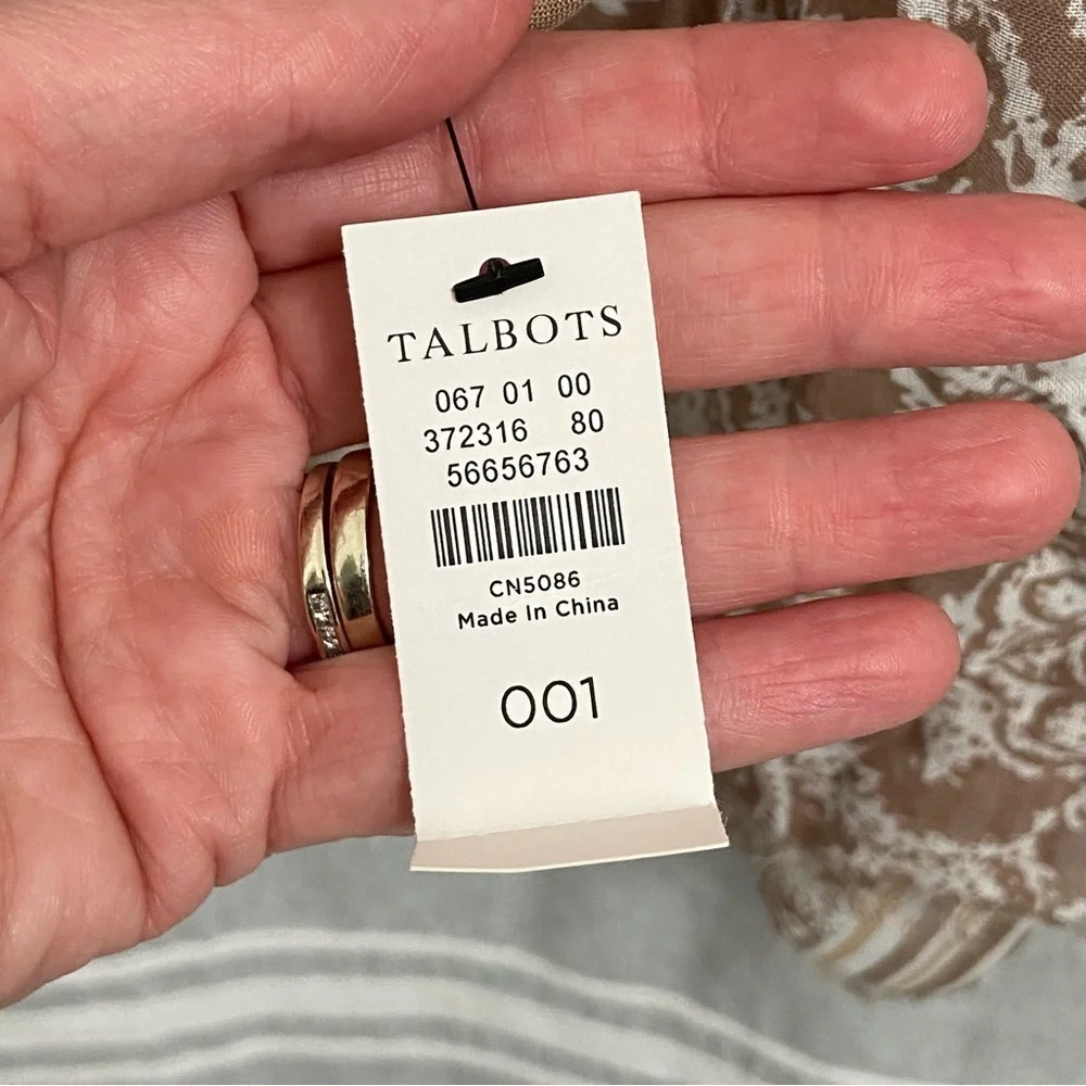 NWT Talbots Paisley Brown Curtain Scarf